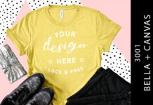 Maize Yellow Bella Canvas 3001 Mockup Poster 1