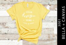Maize Yellow Bella Canvas 3001 Mockup Poster 1