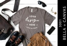 Male Asphalt Bella Canvas 3001 Mockup Poster 1