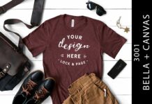Male Heather Maroon Bella Canvas 3001 Poster 1