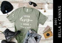 Male Heather Stone Bella Canvas 3001 Tee Poster 1