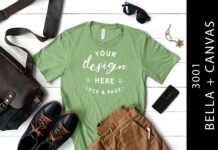 Male Leaf Bella Canvas 3001 Shirt Mockup Poster 1