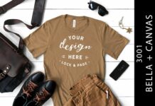Male Pebble Brown Bella Canvas 3001 Tee Poster 1