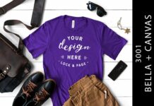 Male Team Purple Bella Canvas 3001 Tee Poster 1