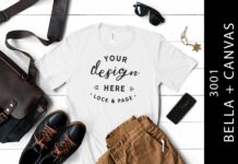 Male White Bella Canvas 3001 Mockup Tee Poster 1