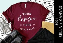 Maroon Bella Canvas 3001 T Shirt Mockup Poster 1