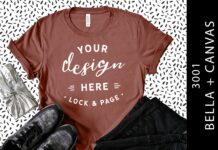 Mauve Bella Canvas 3001 T Shirt Mockup Poster 1