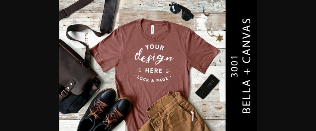 Mauve Bella Canvas 3001 T Shirt Mockup Poster 1