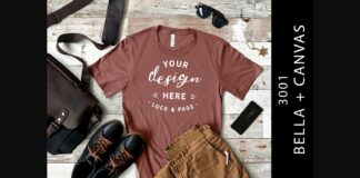 Mauve Bella Canvas 3001 T Shirt Mockup Poster 1