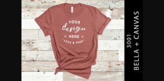 Mauve Bella Canvas 3001 T Shirt Mockup Poster 1