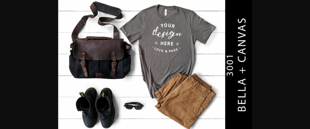 Mens Asphalt Bella Canvas 3001 Mockup Poster 1