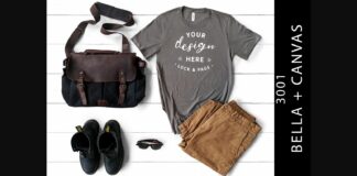 Mens Asphalt Bella Canvas 3001 Mockup Poster 1