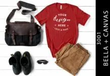 Mens Bella Canvas 3001 Canvas Red Mockup Mens Bella Canvas 3001 Canvas Red Mockup Poster 1
