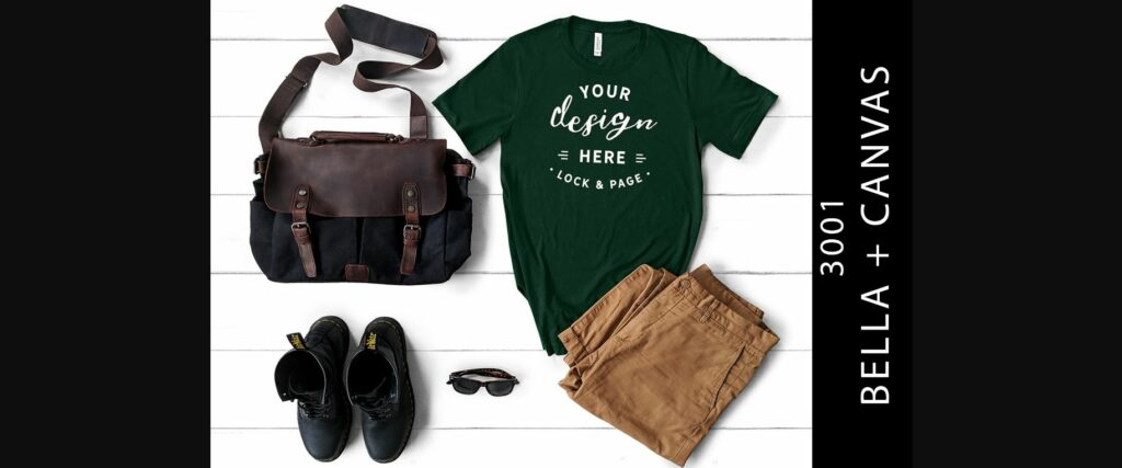 Mens Bella Canvas 3001 Forest Tee Mockup Poster 1