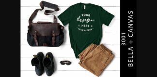 Mens Bella Canvas 3001 Forest Tee Mockup Poster 1