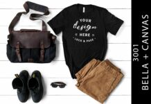 Mens Bella Canvas 3001 Heather Black Tee Poster 1