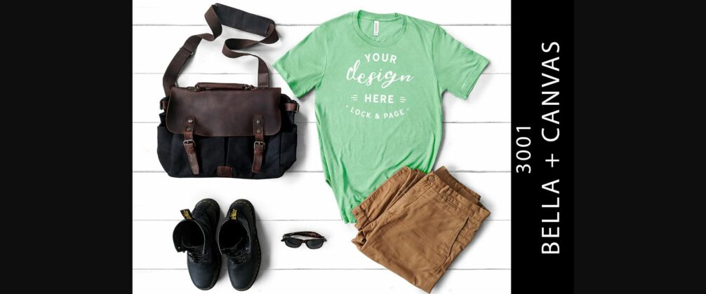 Mens Bella Canvas 3001 Mint Shirt Mockup Poster 1