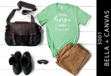 Mens Bella Canvas 3001 Mint Shirt Mockup Poster 1