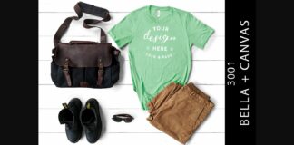 Mens Bella Canvas 3001 Mint Shirt Mockup Poster 1