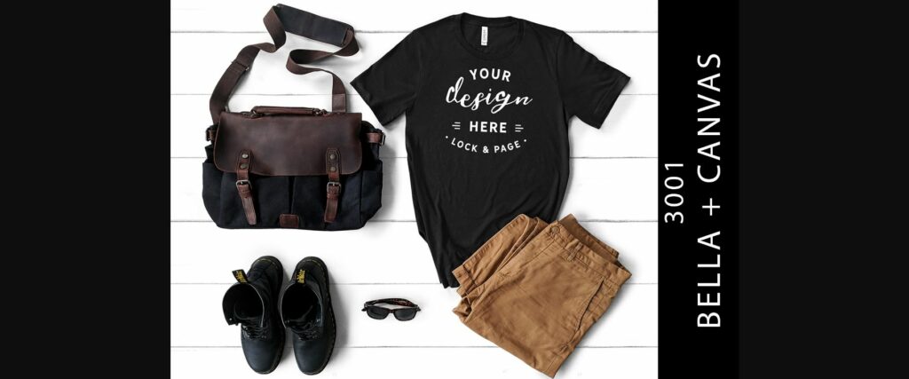 Mens Black Bella Canvas 3001 Mockup Tee Poster 1