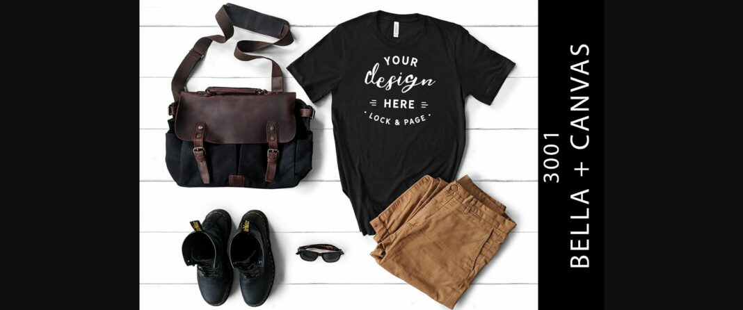 Mens Black Bella Canvas 3001 Mockup Tee Poster 1