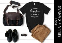 Mens Black Bella Canvas 3001 Mockup Tee Poster 1
