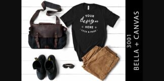Mens Black Bella Canvas 3001 Mockup Tee Poster 1