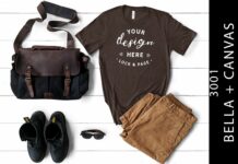 Mens Brown Bella Canvas 3001 Mockup Tee Poster 1