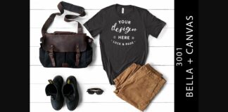 Mens Dark Grey Bella Canvas 3001 Mockup Poster 1