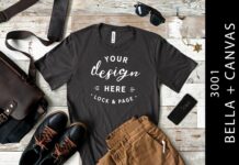 Mens Dark Grey Bella Canvas 3001 Mockup Poster 1