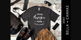 Mens Dark Grey Bella Canvas 3001 Mockup Poster 1