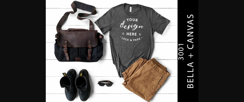 Mens Dark Grey Heather Bella Canvas 3001 Poster 1