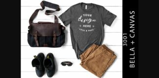 Mens Dark Grey Heather Bella Canvas 3001 Poster 1