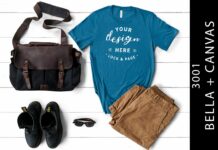 Mens Deep Teal Bella Canvas 3001 Mockup Poster 1