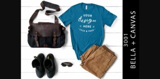 Mens Deep Teal Bella Canvas 3001 Mockup Poster 1