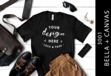 Mens Heather Black Bella Canvas 3001 Poster 1