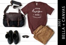 Mens Heather Maroon Bella Canvas 3001 Poster 1