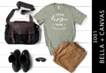 Mens Heather Stone Bella Canvas 3001 Tee Poster 1