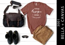 Mens Mauve Bella Canvas 3001 Mockup Tee Poster 1