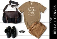 Mens Pebble Brown Bella Canvas 3001 Mock Poster 1