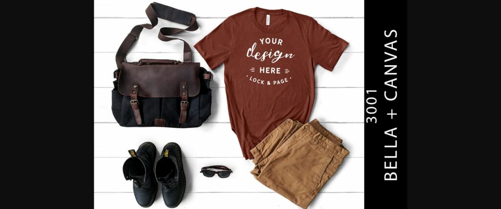 Mens Rust Bella Canvas 3001 Mockup Shirt Poster 1