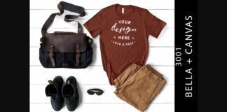 Mens Rust Bella Canvas 3001 Mockup Shirt Poster 1