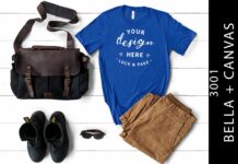 Mens True Royal Bella Canvas 3001 Mockup Poster 1