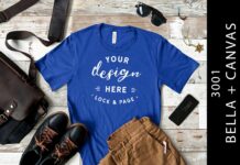 Mens True Royal Bella Canvas 3001 Mockup Poster 1