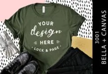 Military Green Bella Canvas 3001 Mockup Military Green Bella Canvas 3001 Mockup Poster 1