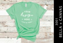 Mint Bella Canvas 3001 T Shirt Mockup Poster 1