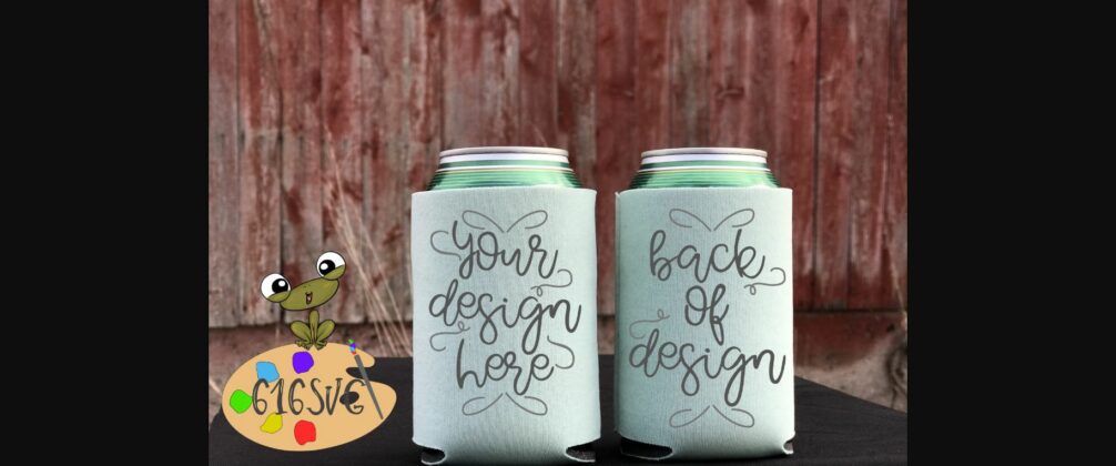 Mint Can Cooler Mockup Poster 4