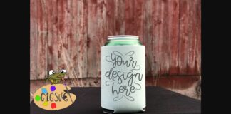 Mint Can Cooler Mockup Poster 1