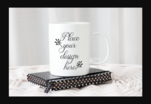Modern Feminine Coffee White Mug Mockup Poster 1
