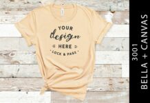 Natural Bella Canvas 3001 T Shirt Mockup Poster 1